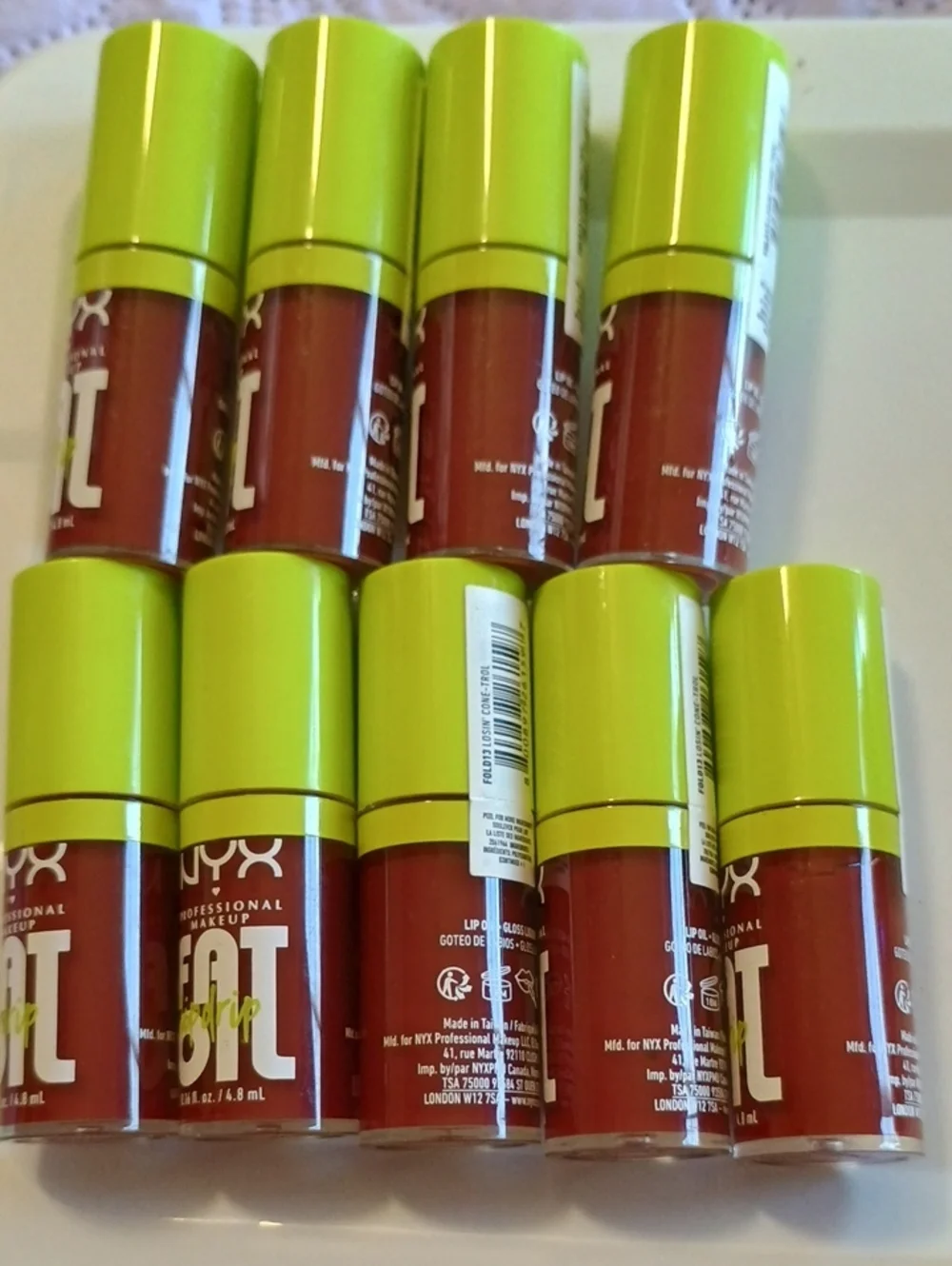 9 x NYX Fat Oil Lip Drip Tinted Lip Gloss 13 Losin' Cone-trol